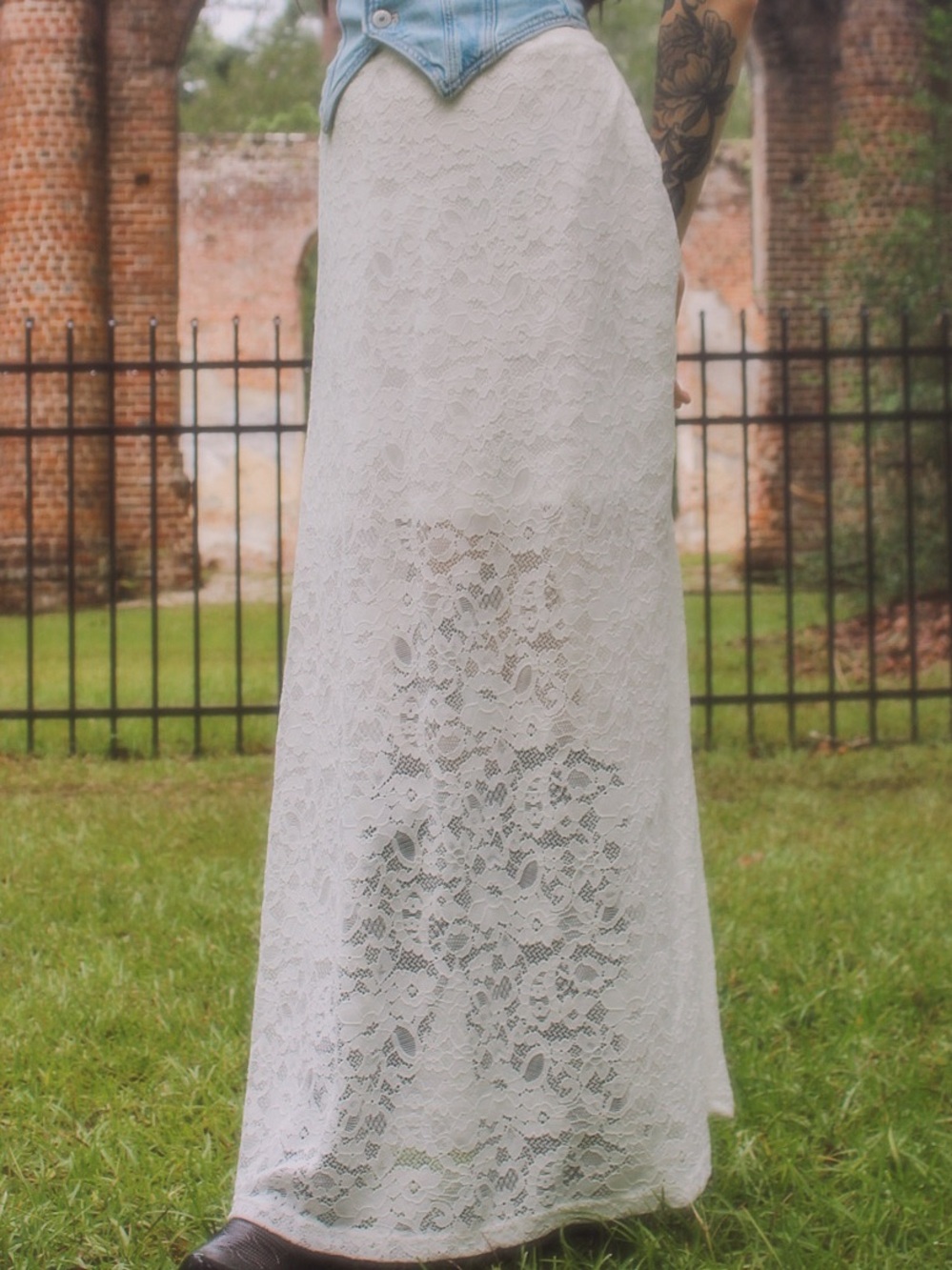 White Lace Maxi Skirt